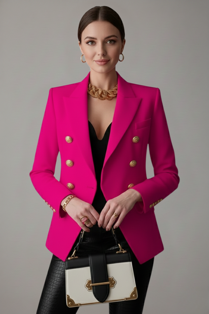 Sidonie | Women's Double-Breasted Blazer with Gold-Tone Buttons