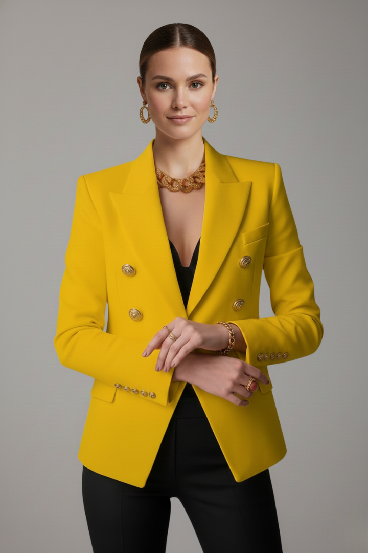 Sidonie | Women's Double-Breasted Blazer with Gold-Tone Buttons