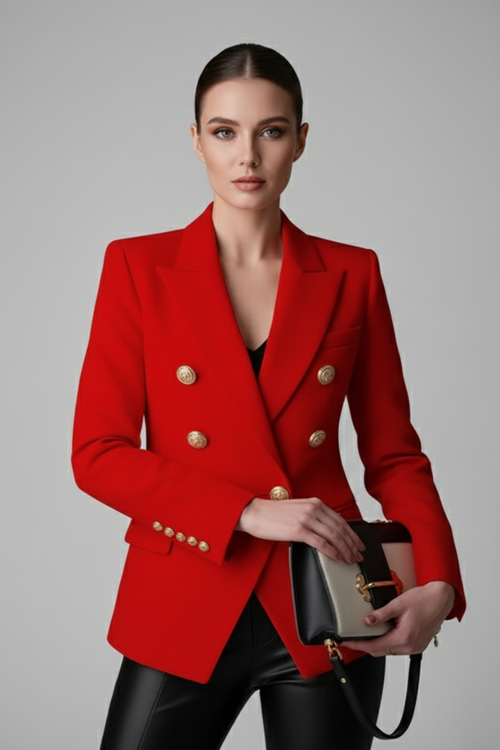 Sidonie | Women's Double-Breasted Blazer with Gold-Tone Buttons