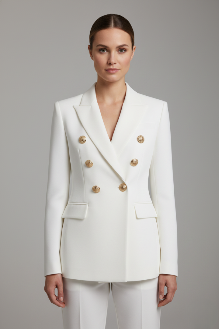 Sidonie | Women's Double-Breasted Blazer with Gold-Tone Buttons
