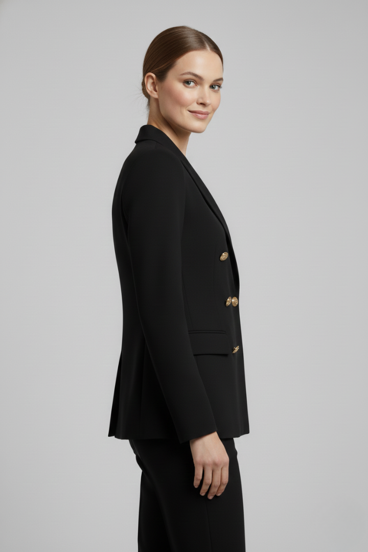 Sidonie | Women's Double-Breasted Blazer with Gold-Tone Buttons