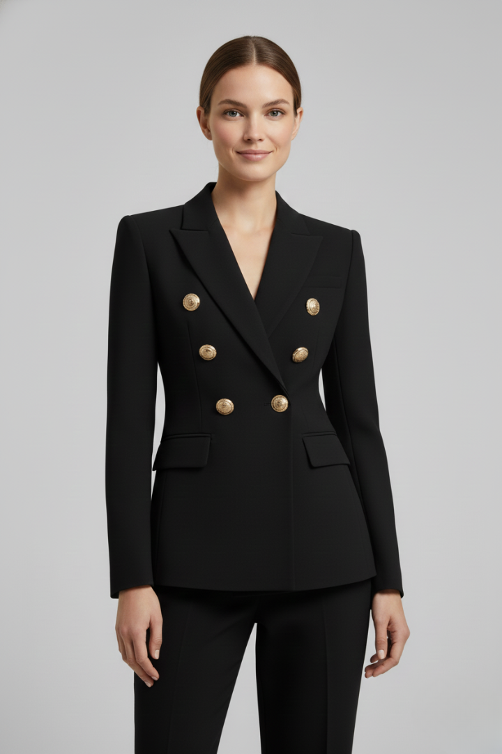 Sidonie | Women's Double-Breasted Blazer with Gold-Tone Buttons