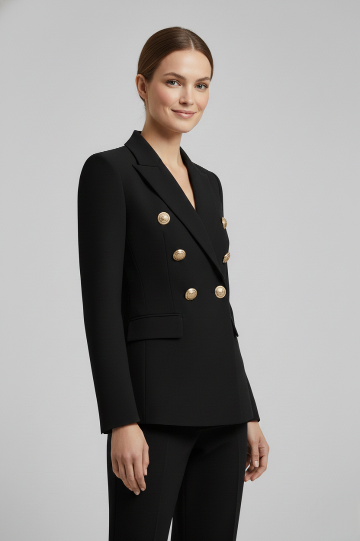 Sidonie | Women's Double-Breasted Blazer with Gold-Tone Buttons