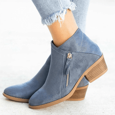 Sophia | Women’s Ankle Boots – Side-Zip Design with Low Heel