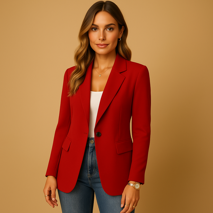 Women's Fitted Blazer with Tailored Stretch Design