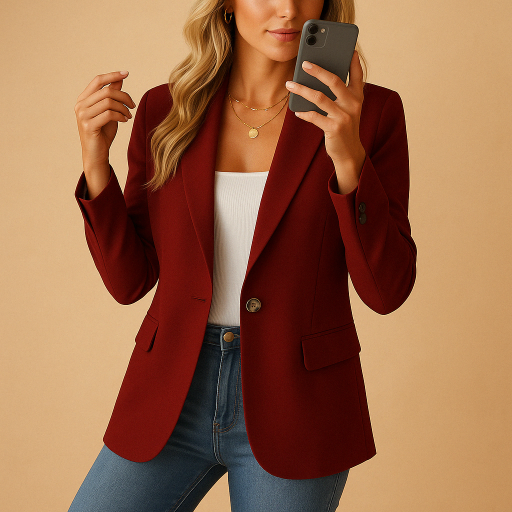 Women's Fitted Blazer with Tailored Stretch Design