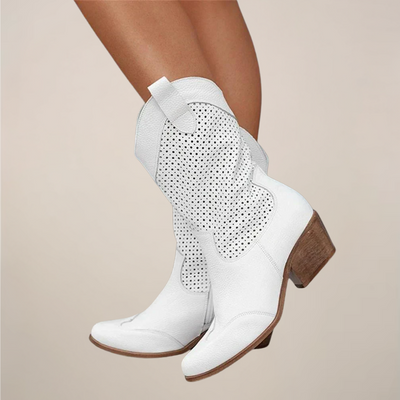 Clara | Women’s Perforated Western Mid-Calf Boots