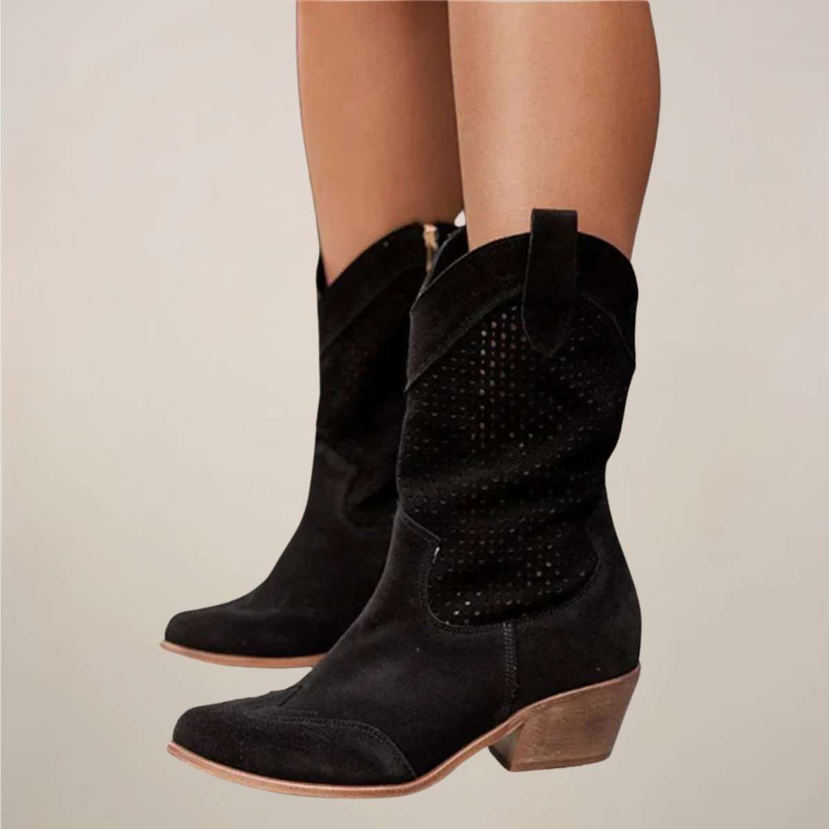 Clara | Women’s Perforated Western Mid-Calf Boots