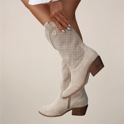Clara | Women’s Perforated Western Mid-Calf Boots