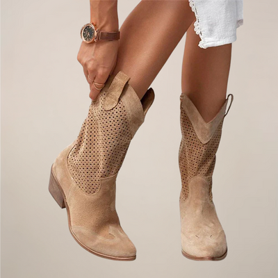 Clara | Women’s Perforated Western Mid-Calf Boots