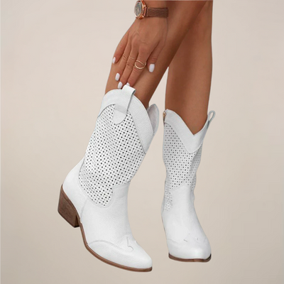 Clara | Women’s Perforated Western Mid-Calf Boots