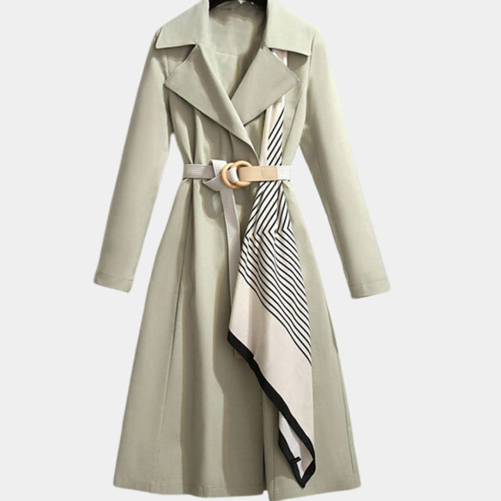Jeanne | Women's Belted Trench Coat with Scarf Detail