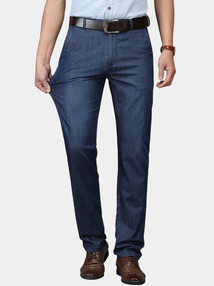 Men's Straight-Leg Pants with Belt Loops and Front Pockets