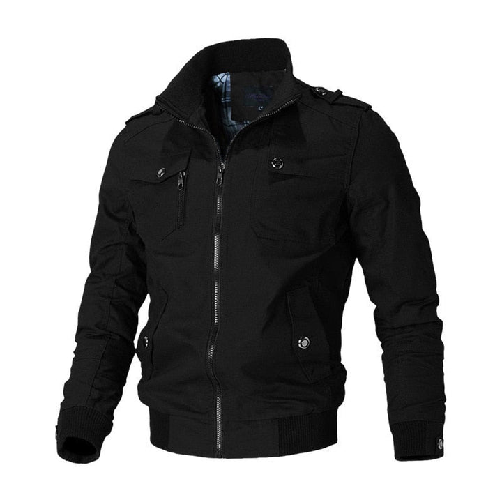 Andre | Men's Military Zip Bomber with Stand Collar
