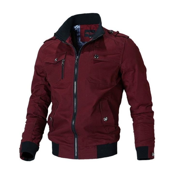 Andre | Men's Military Zip Bomber with Stand Collar