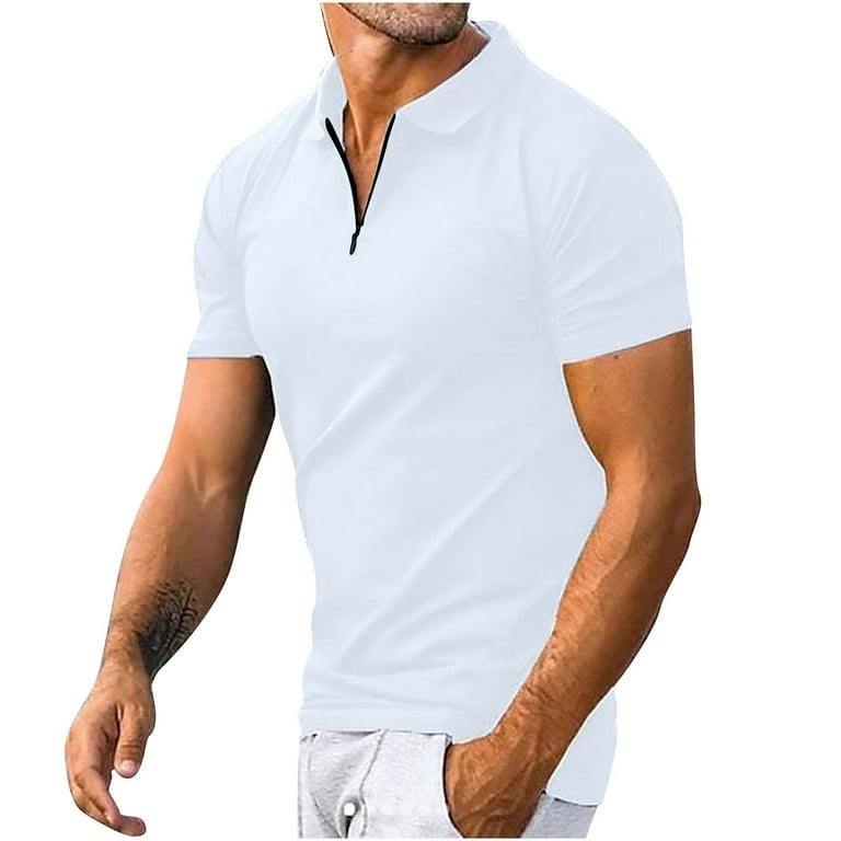 Andy | Men's Textured Knit Quarter-Zip Polo Shirt with Collar
