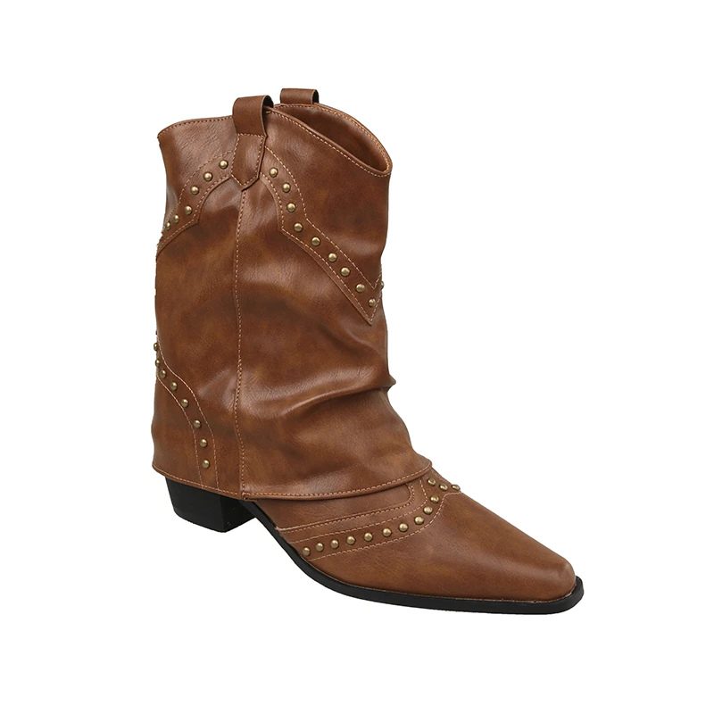 Angeline | Women's Western Ankle Boots with Stud Detail
