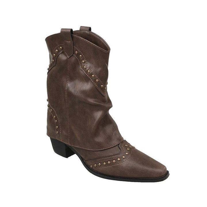 Angeline | Women's Western Ankle Boots with Stud Detail