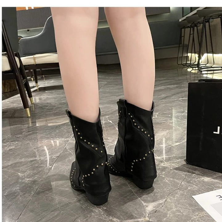 Angeline | Women's Western Ankle Boots with Stud Detail