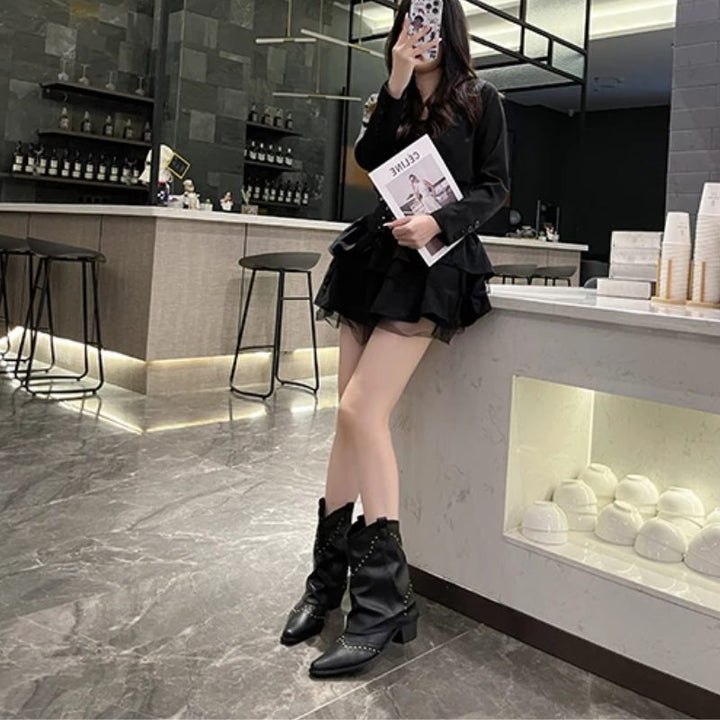 Angeline | Women's Western Ankle Boots with Stud Detail