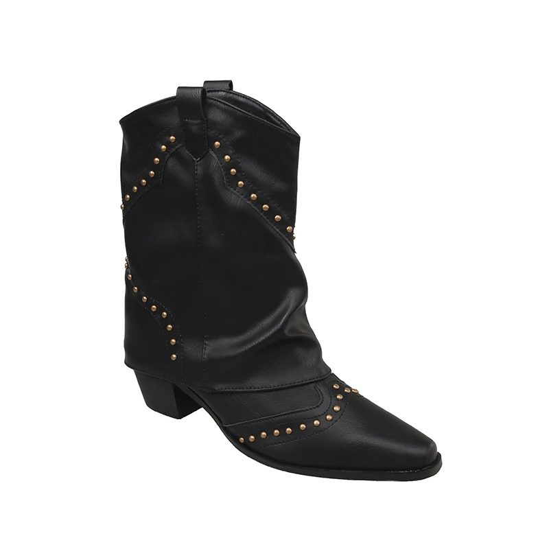 Angeline | Women's Western Ankle Boots with Stud Detail