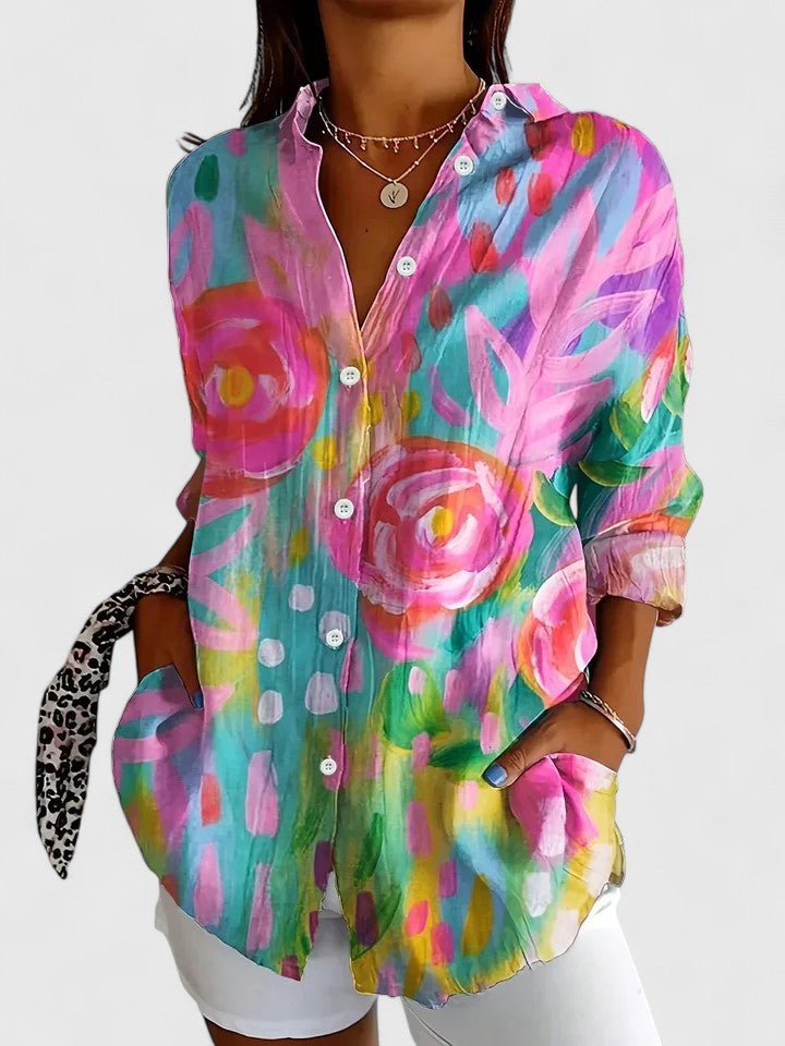 Anica | Women's Sophisticated Colorful Print Versatile Blouse