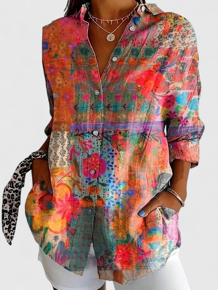 Anica | Women's Sophisticated Colorful Print Versatile Blouse