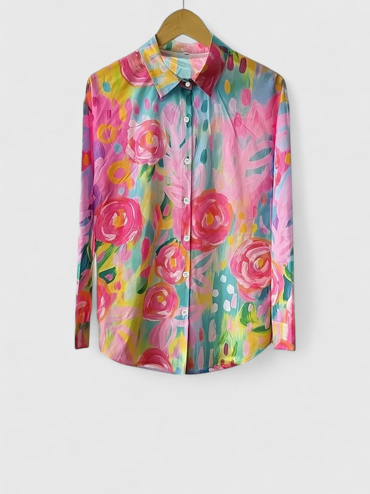 Anica | Women's Sophisticated Colorful Print Versatile Blouse