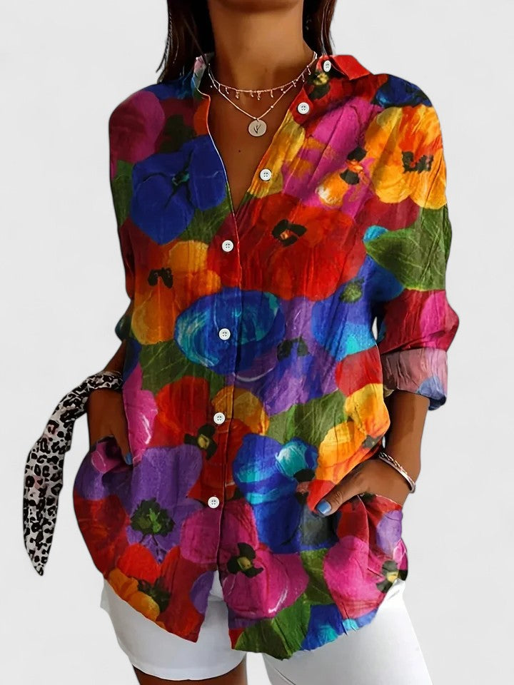 Anica | Women's Sophisticated Colorful Print Versatile Blouse