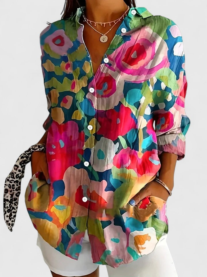 Anica | Women's Sophisticated Colorful Print Versatile Blouse