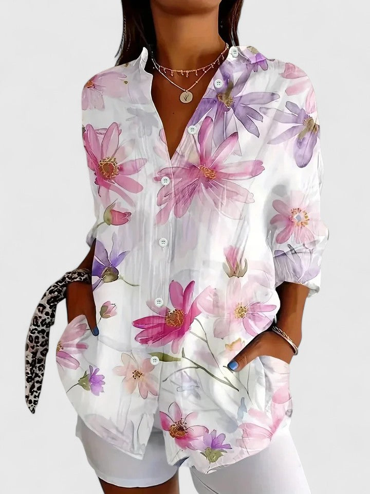 Anica | Women's Sophisticated Colorful Print Versatile Blouse