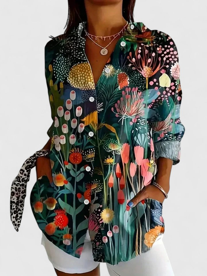 Anica | Women's Sophisticated Colorful Print Versatile Blouse