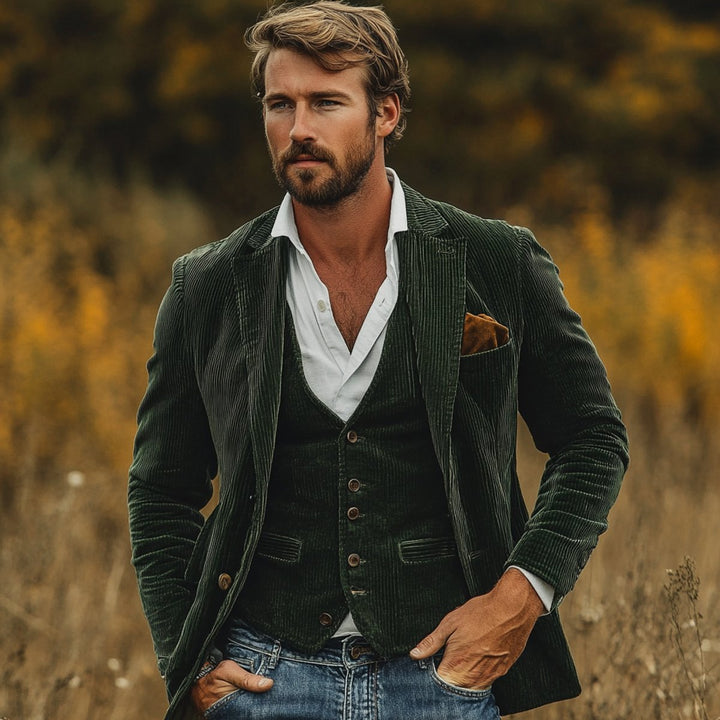 Ansel | Men's Ribbed Pile Shawl-Collar Blazer