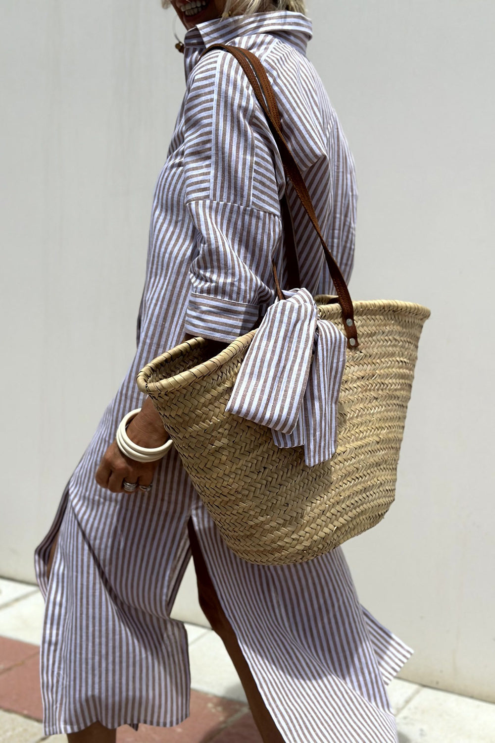 Arabella | Women's Timeless Striped V-Neck Shirt Dress