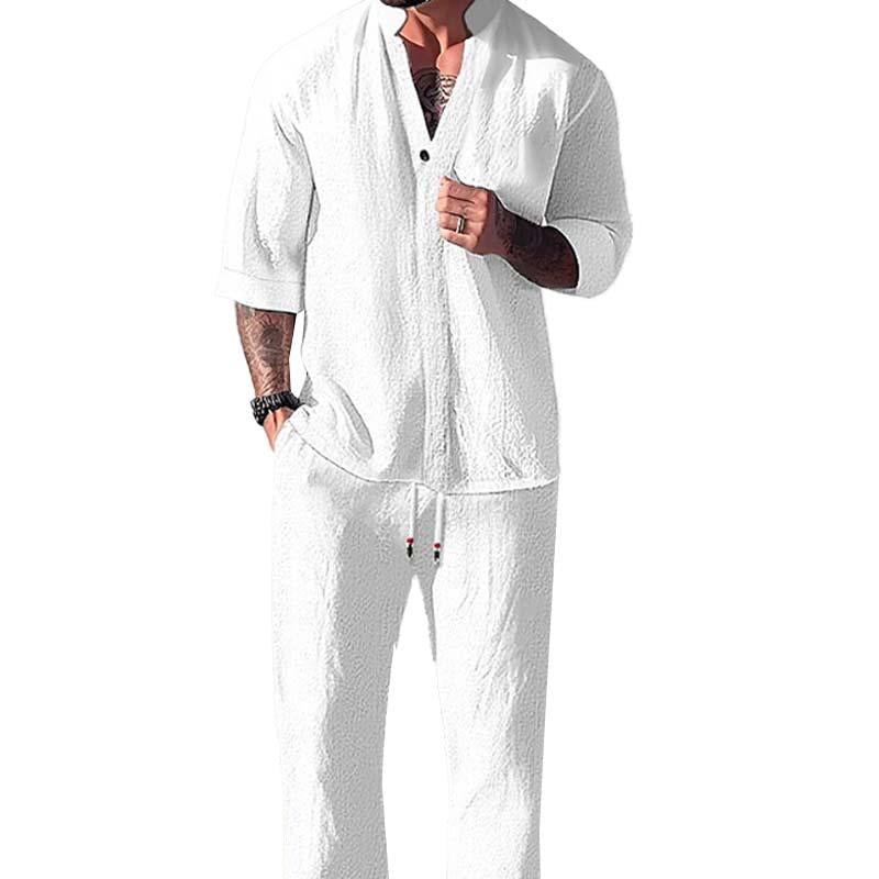 Arnold | Men's Cotton-Linen Two-Piece Casual Shirt and Pants Set