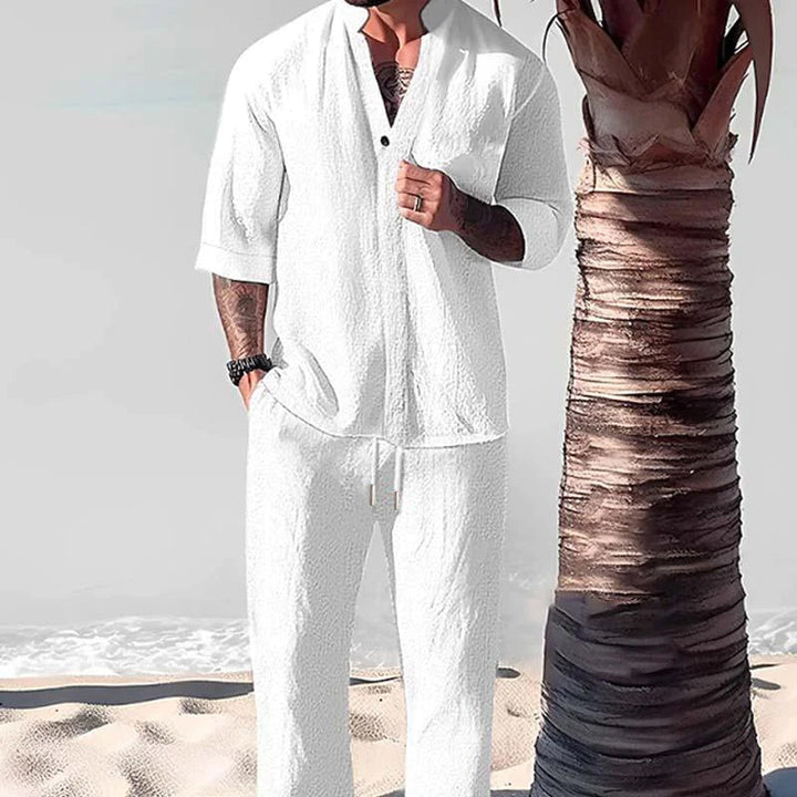 Arnold | Men's Cotton-Linen Two-Piece Casual Shirt and Pants Set