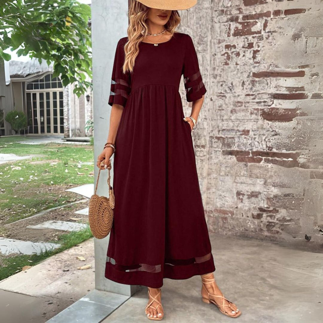 Aubrielle | Women's Flattering Empire-Waist Midi Dress