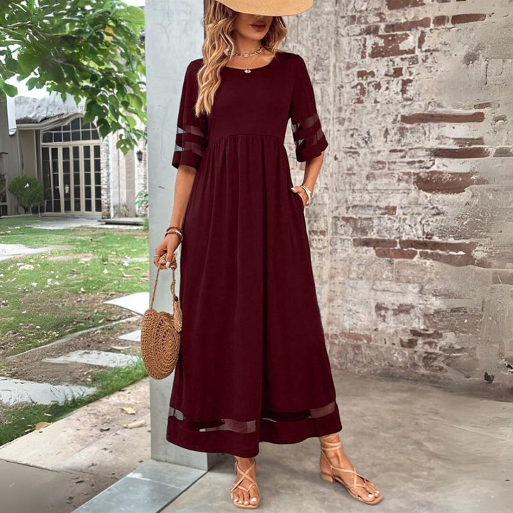Aubrielle | Women's Flattering Empire-Waist Midi Dress