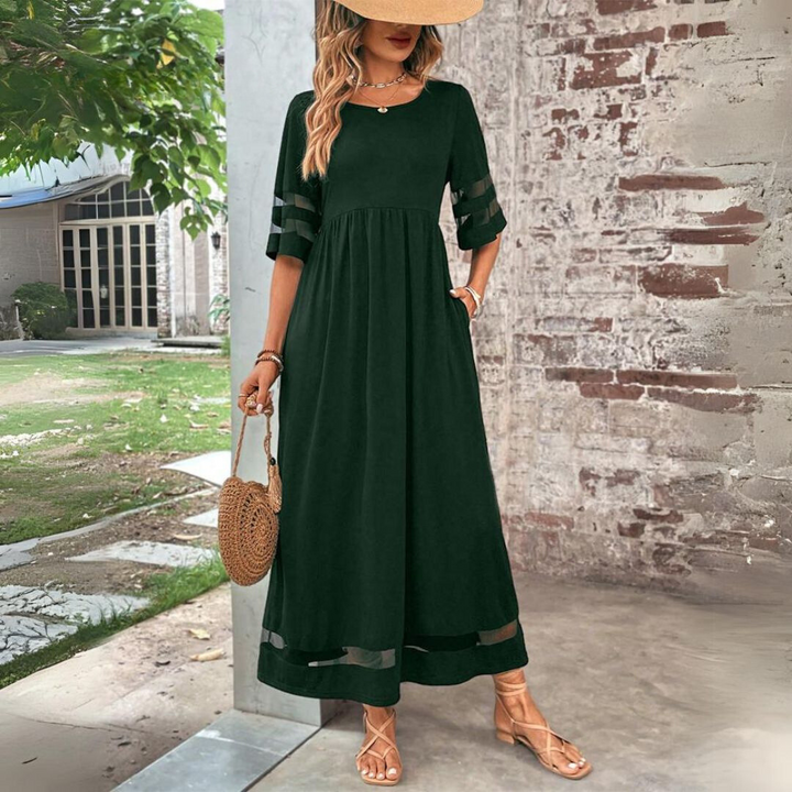 Aubrielle | Women's Flattering Empire-Waist Midi Dress