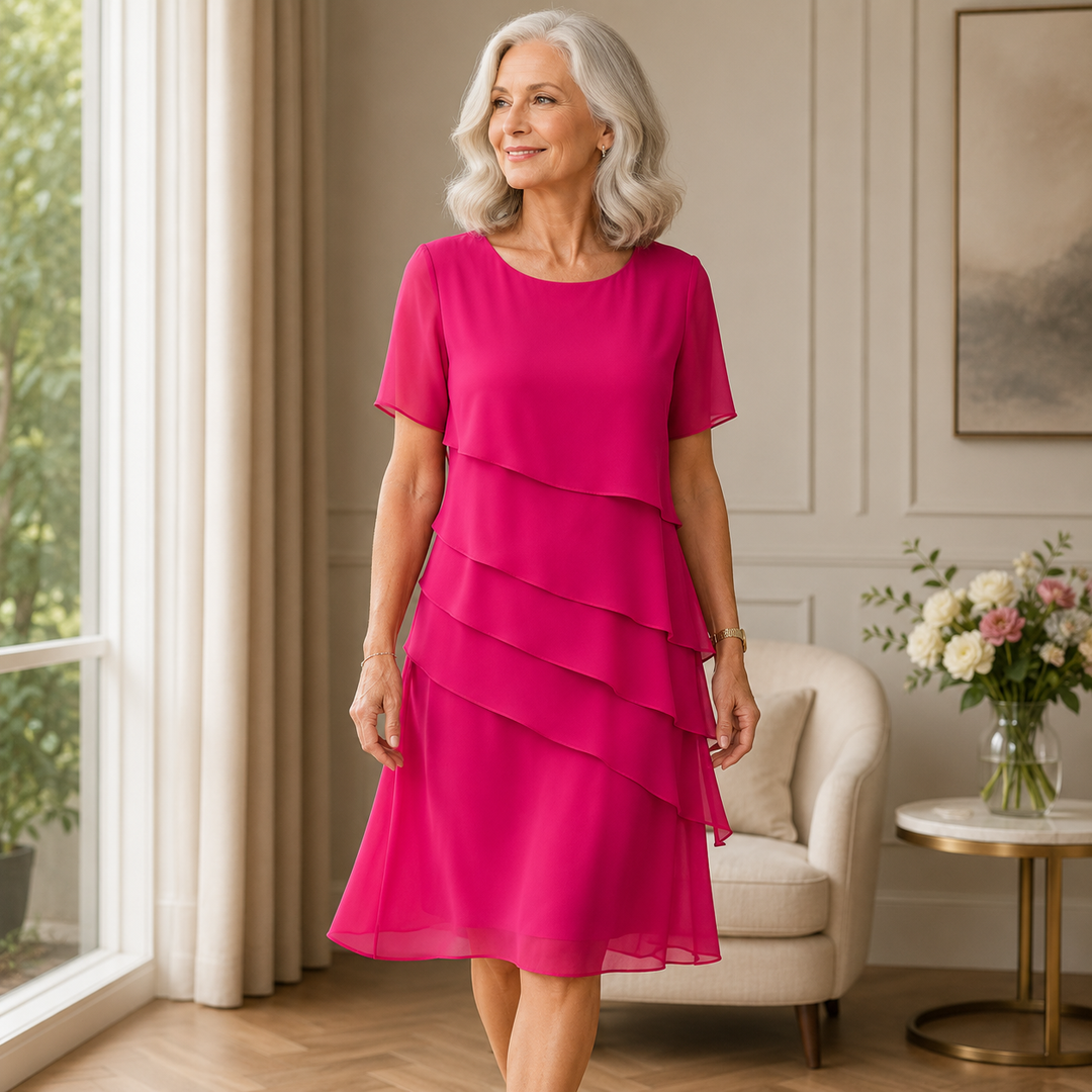 Beatrix | Women's Flowing Layered Ruffle Midi Dress