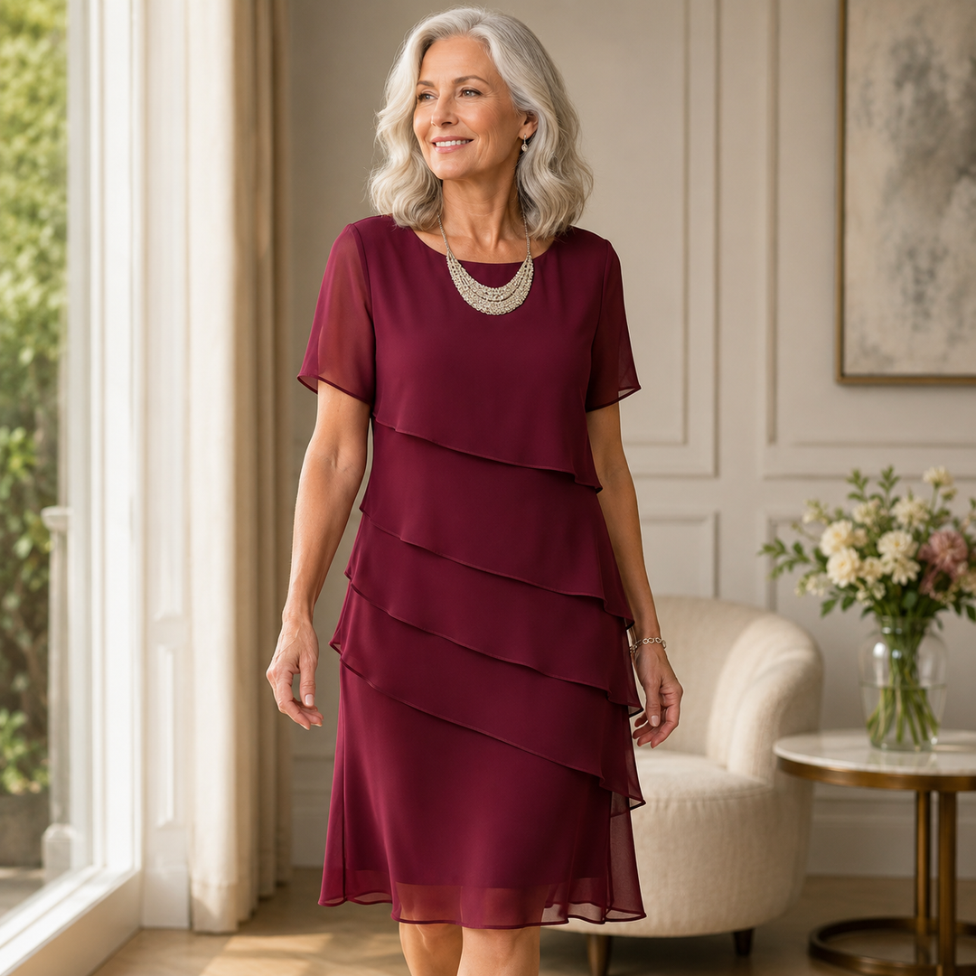 Beatrix | Women's Flowing Layered Ruffle Midi Dress