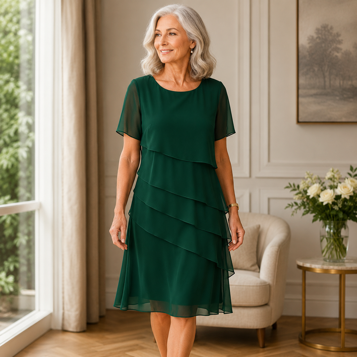 Beatrix | Women's Flowing Layered Ruffle Midi Dress