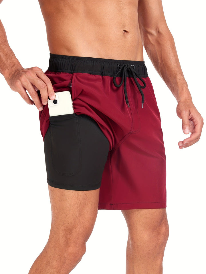 Bennett | Men's Knee Length Inner Pocket Panel Swimming Shorts