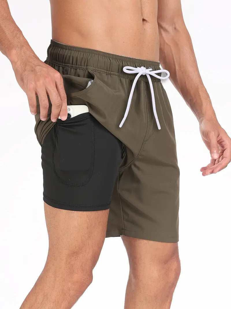 Bennett | Men's Knee Length Inner Pocket Panel Swimming Shorts