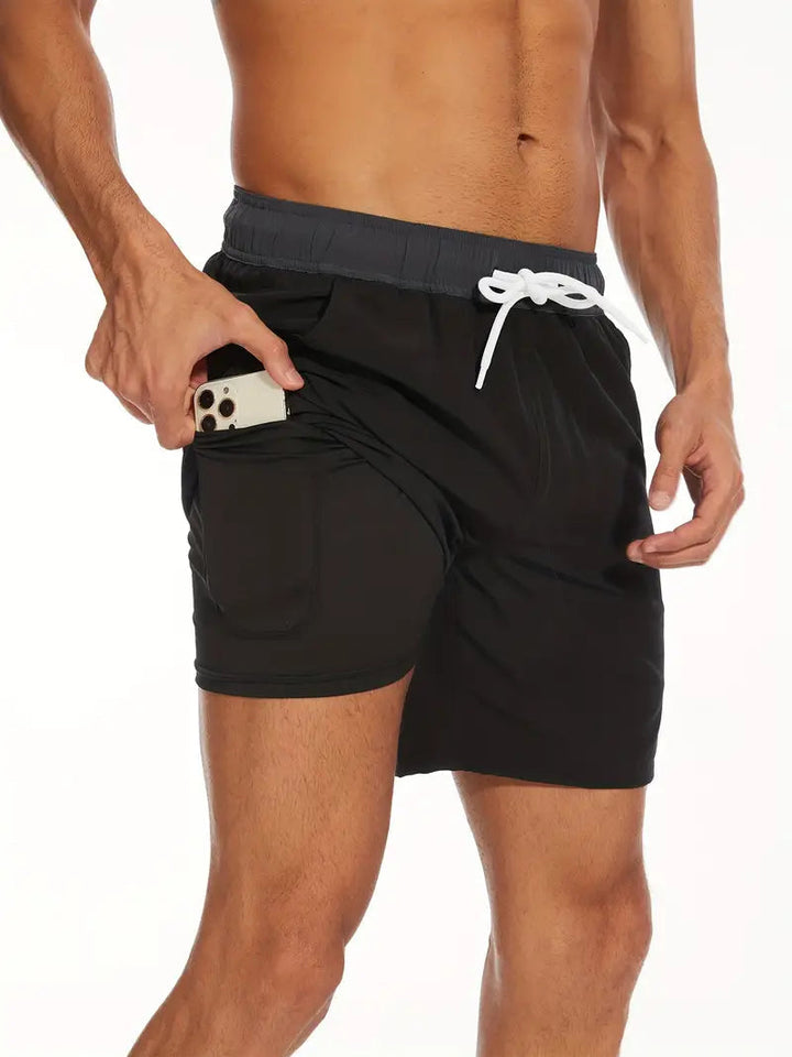 Bennett | Men's Knee Length Inner Pocket Panel Swimming Shorts