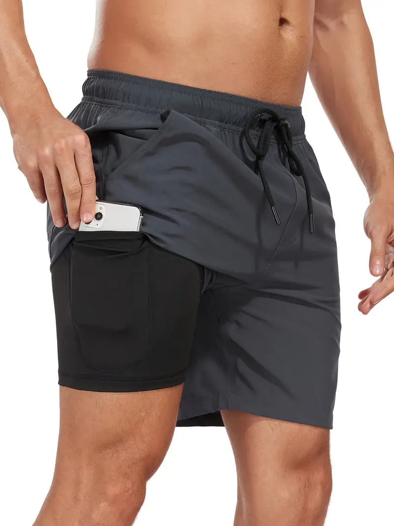 Bennett | Men's Knee Length Inner Pocket Panel Swimming Shorts