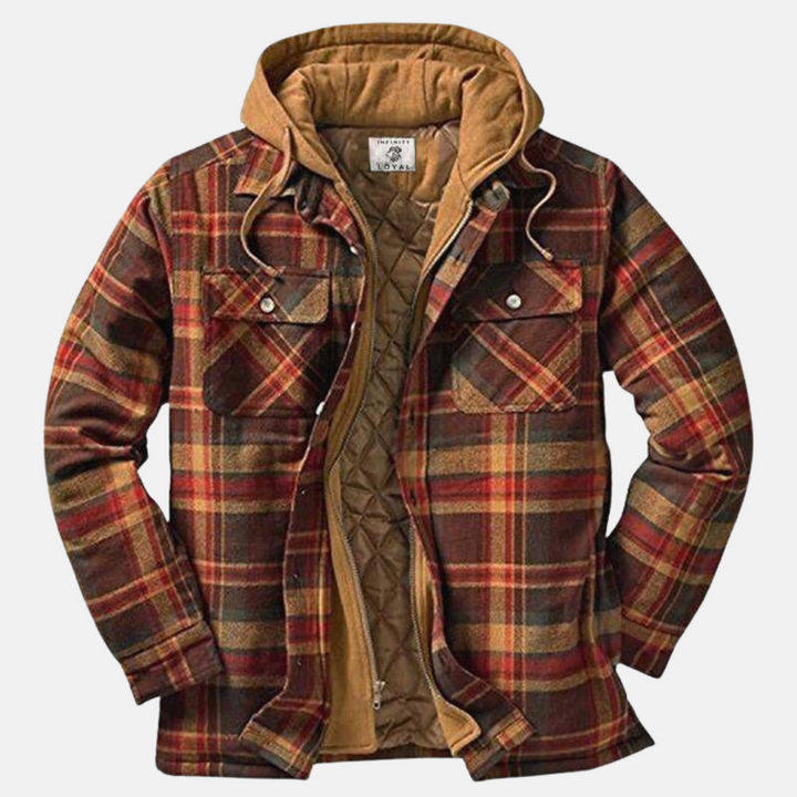 Bennett | Men's Plaid Hooded Zip-Front Layered Shirt