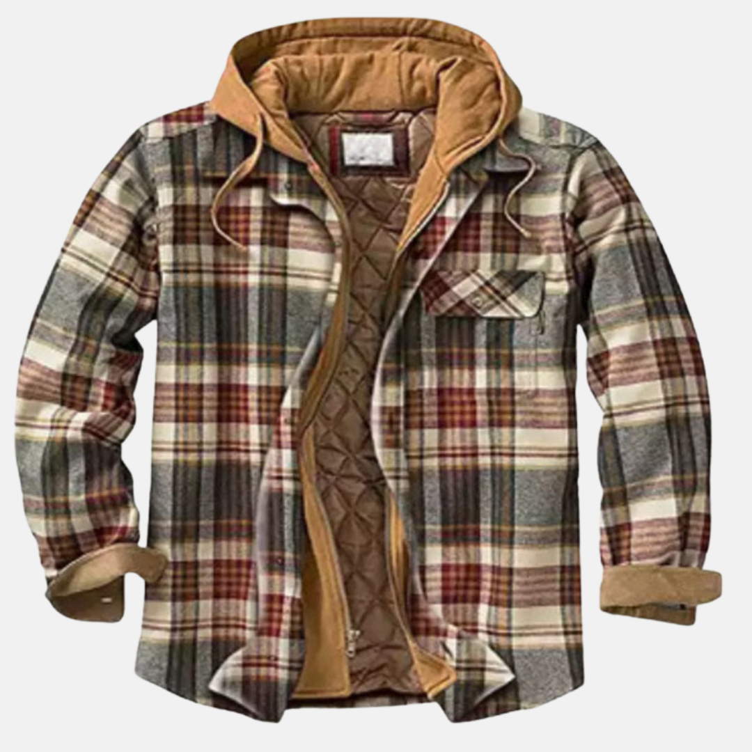 Bennett | Men's Plaid Hooded Zip-Front Layered Shirt
