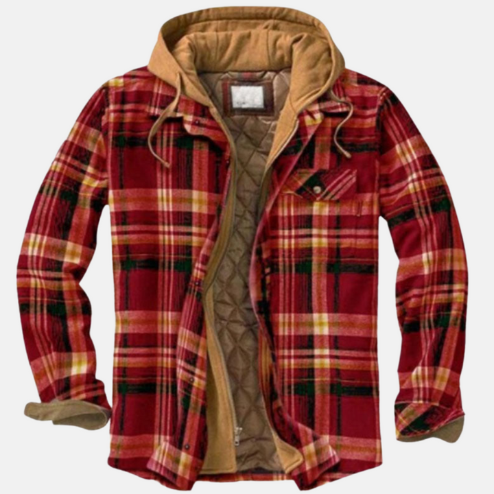 Bennett | Men's Plaid Hooded Zip-Front Layered Shirt