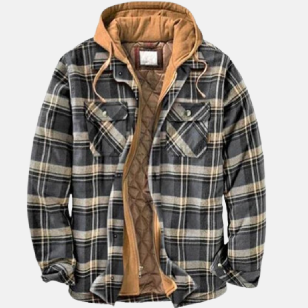 Bennett | Men's Plaid Hooded Zip-Front Layered Shirt